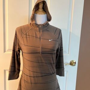 Nike Brown Striped Hoodie